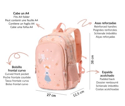 Mochila média  + Chaveiro Personalizável Mouse Fairies
