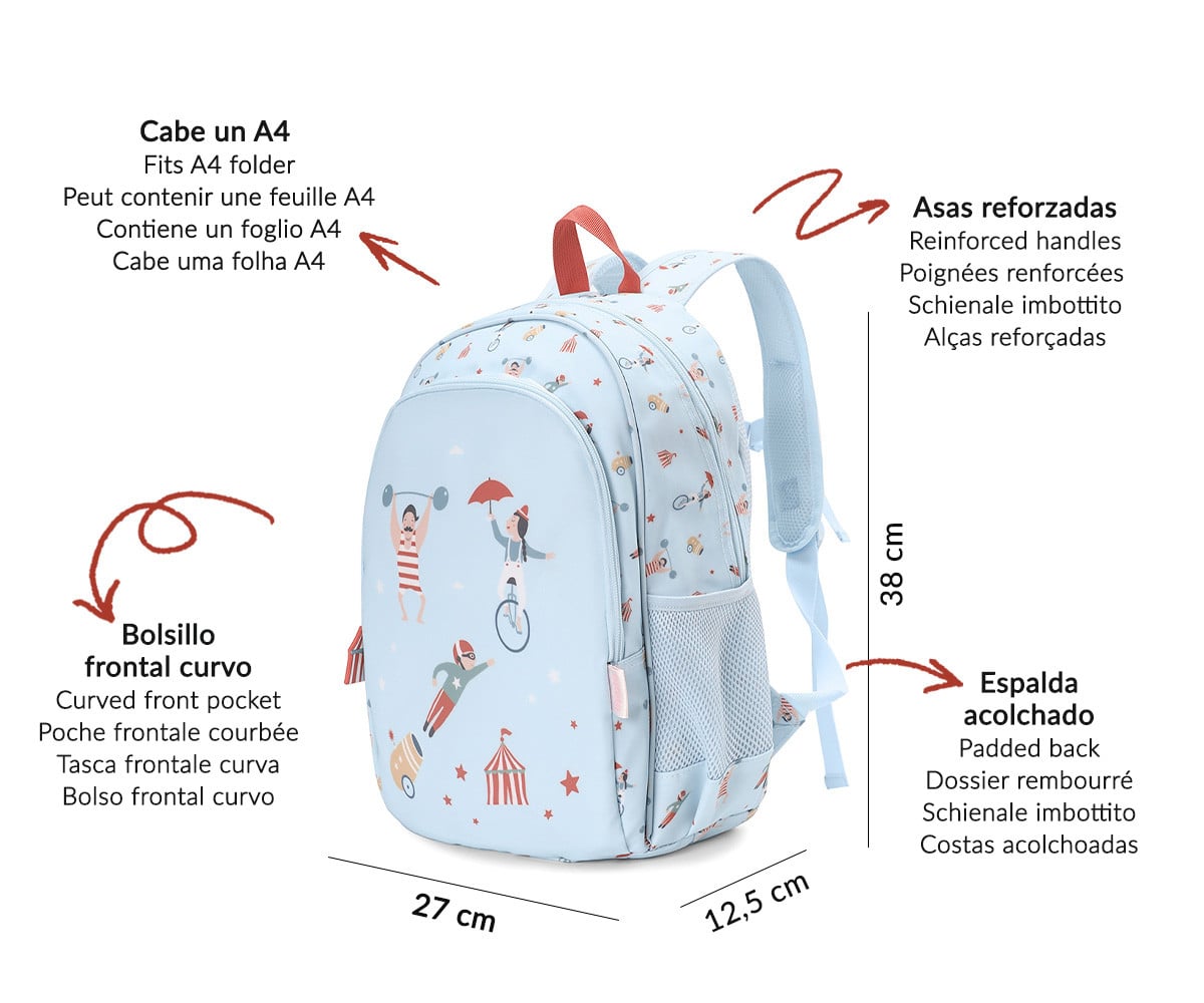 Mochila média + Chaveiro Personalizável  Circus Show