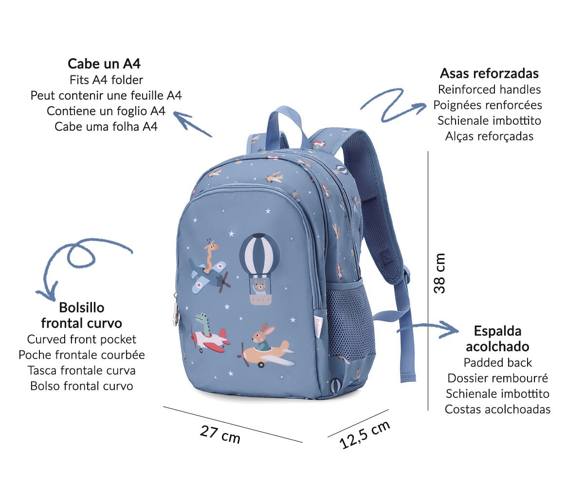 Mochila média + Chaveiro Personalizável Planes