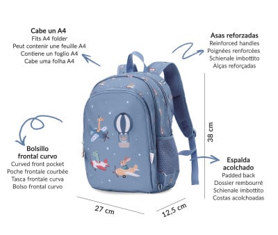 Mochila média + Chaveiro Personalizável Planes