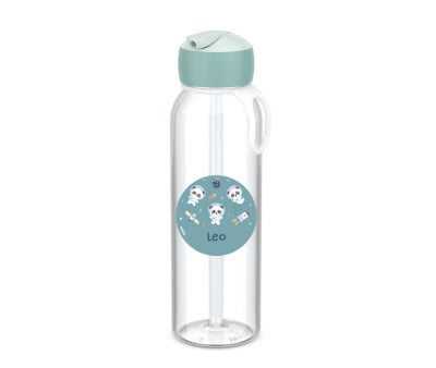 Gourde Campus Flip-Up Personnalisable Cool Mint 500 ml Pandas in Space
