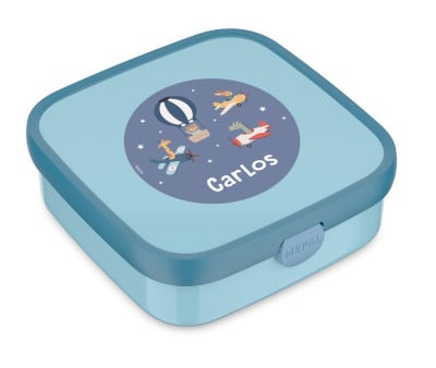Bento Box Campus Grande Cool Blue + Etichetta Planes Personalizzata