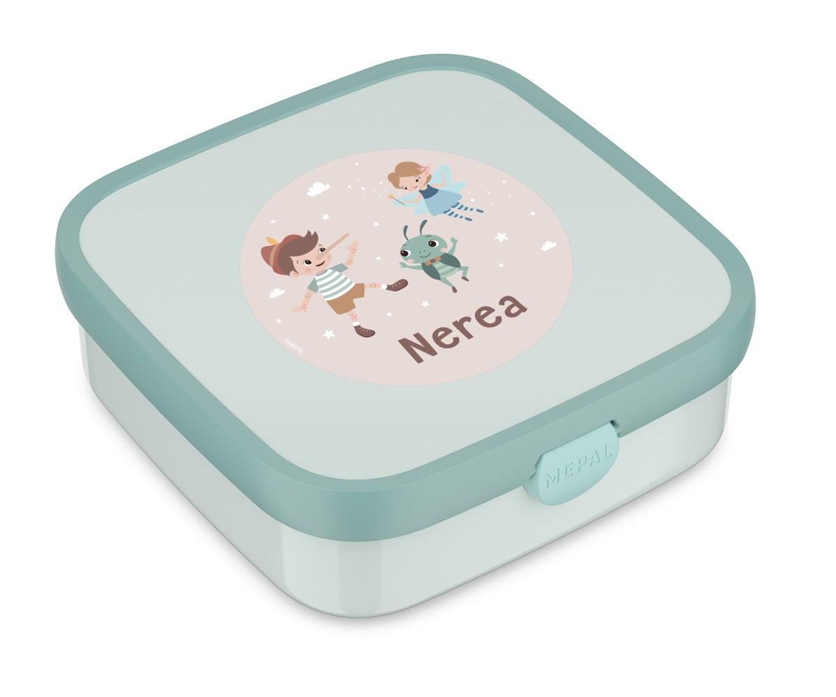 Bento Box Campus Grande Cool Mint + Etichetta The Wooden Boy Personalizzata