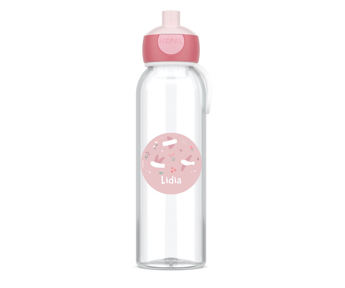 Botella Campus Pop-Up Personalizada Cool Pink 500ml Blossom Birds
