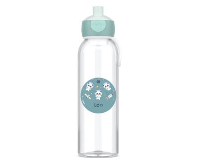 Gourde Campus Pop-Up Personnalisable Cool Mint 500 ml Pandas in Space