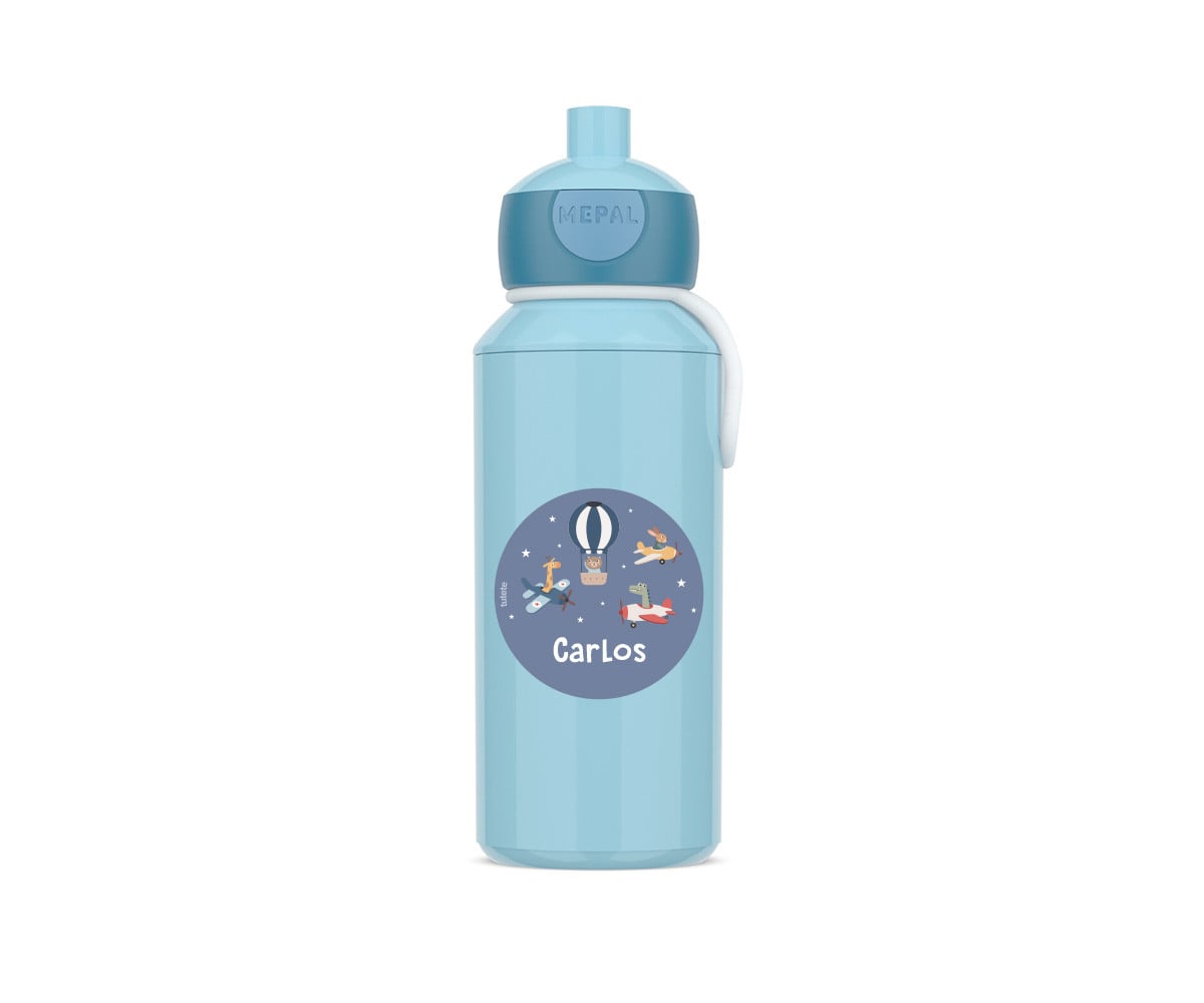 Borraccia Campus Pop-Up Cool Blue 400ml + Etichetta Planes Personalizzata