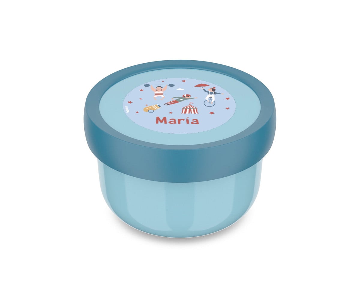 Box Frutta Tondo Campus Cool Blue + Etichetta Circus Show Personalizzata