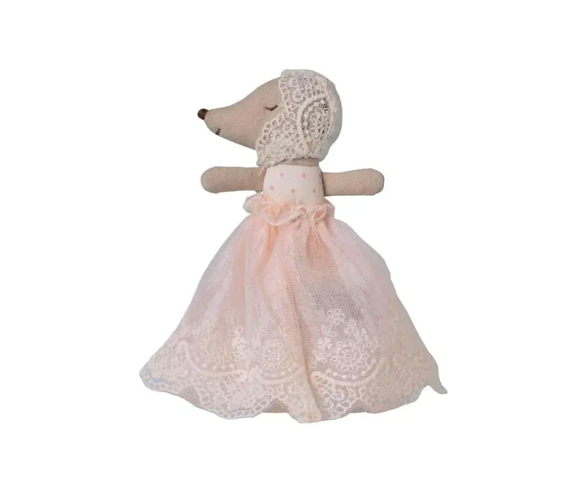 Topino Bebè Mouse con Vestina Battesimo Powder