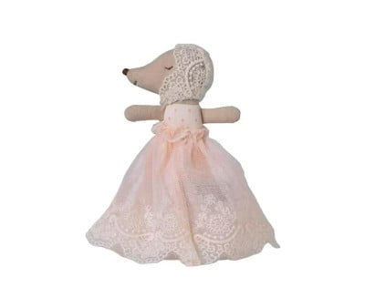 Topino Bebè Mouse con Vestina Battesimo Powder
