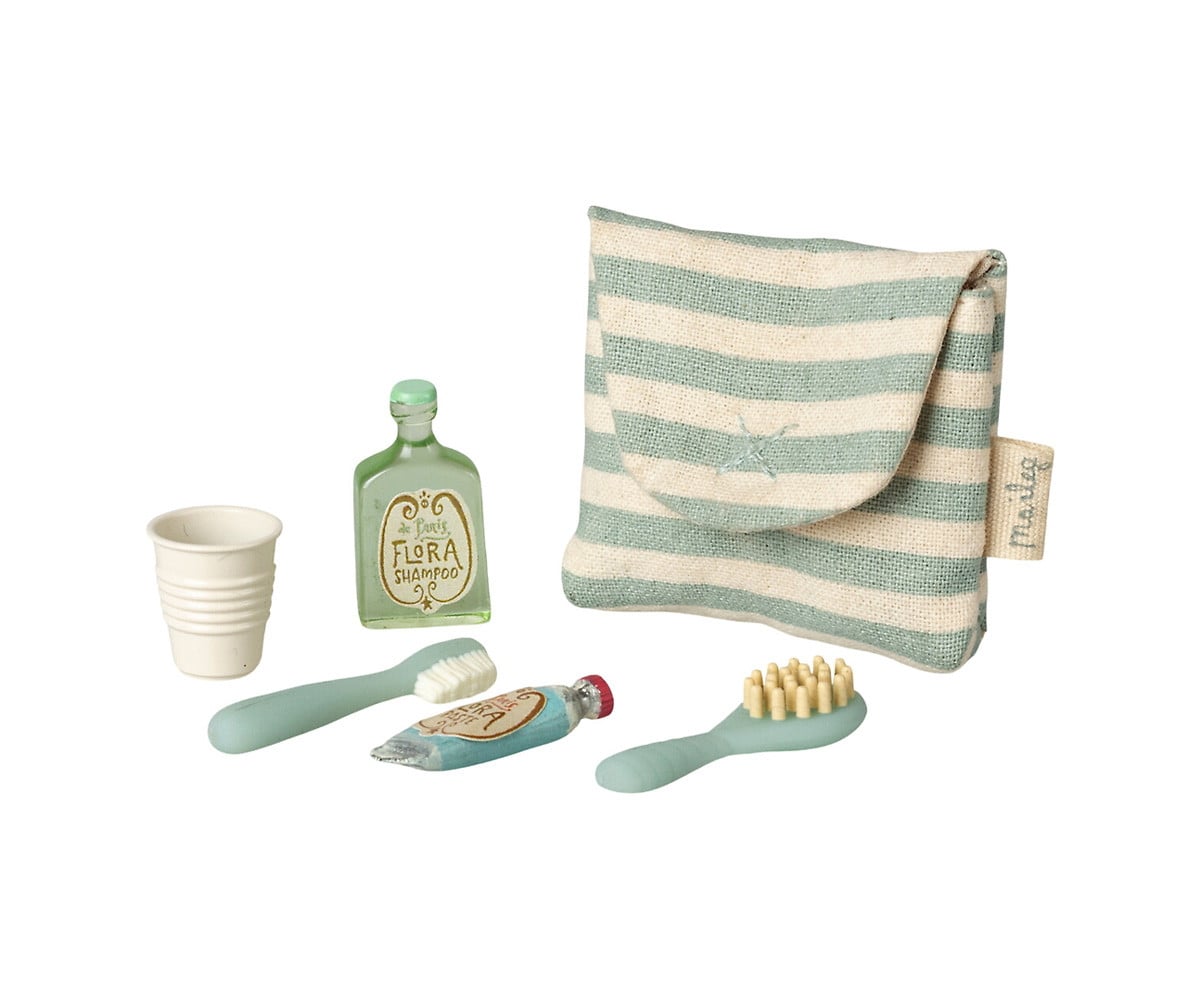Set de Cepillo de Dientes en Bolsa Mouse Blue Stripe