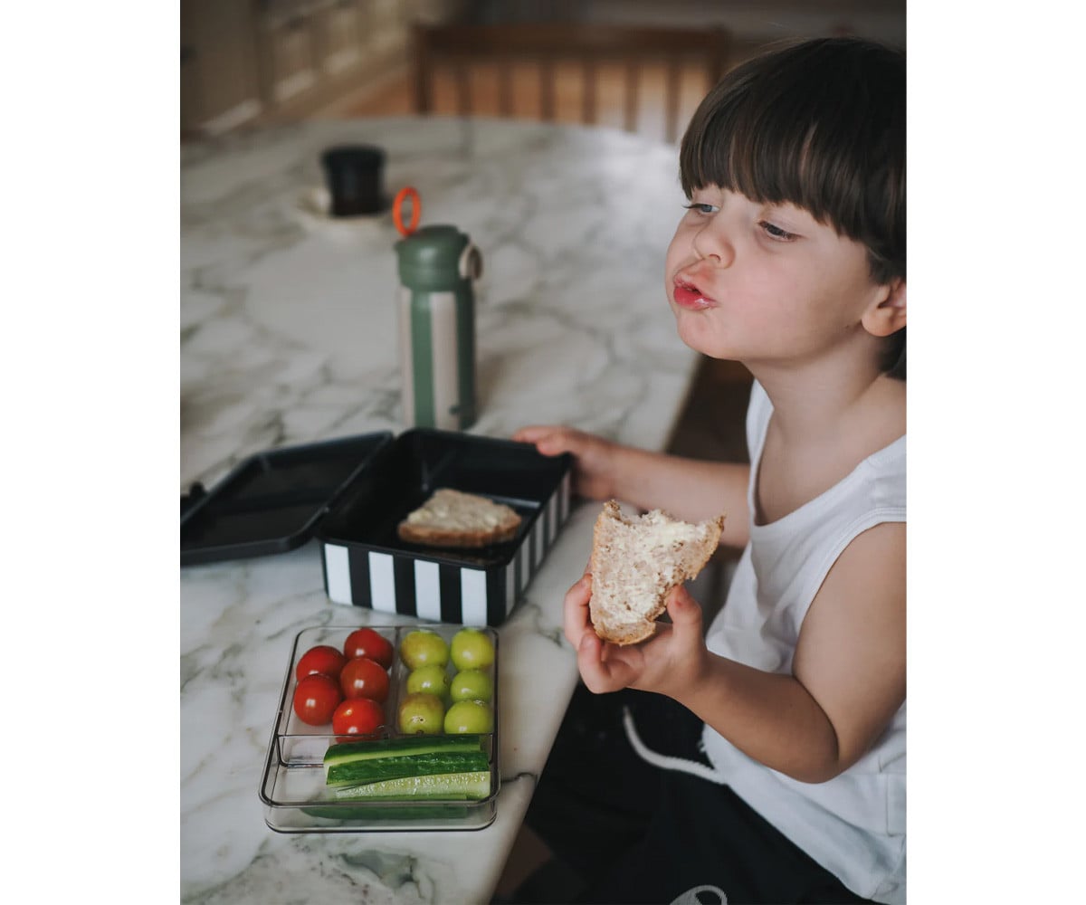 Bento Box with 3 Removable Trays Black