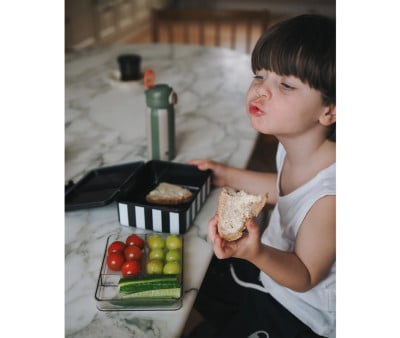 Bento Box with 3 Removable Trays Black