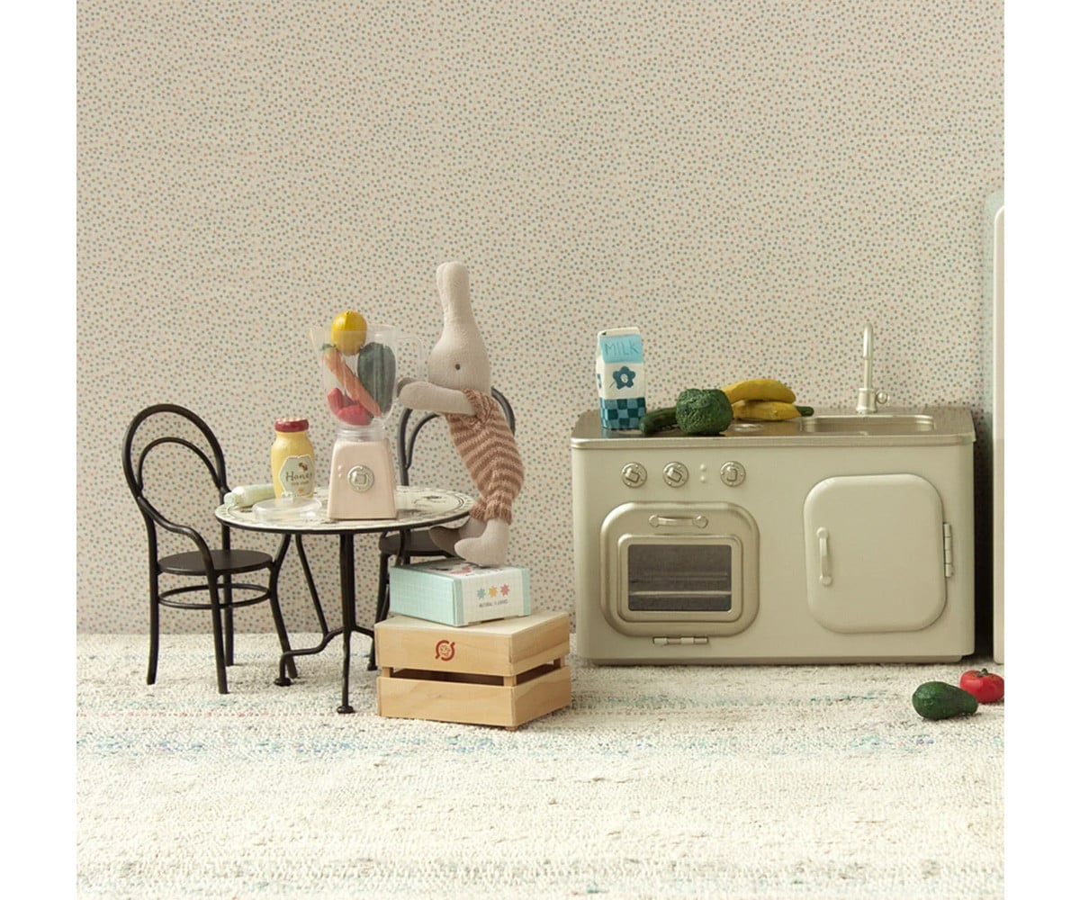Set Tavolo e 2 Sedie Miniatura Maileg Black