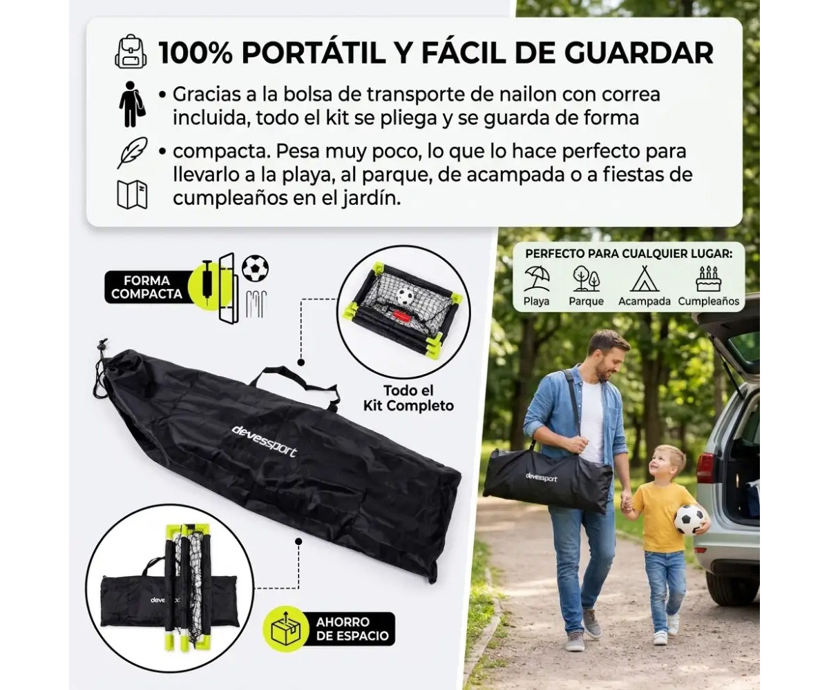 Set di 2 Porte da Calcio Pieghevoli