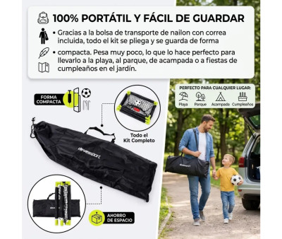 Set di 2 Porte da Calcio Pieghevoli