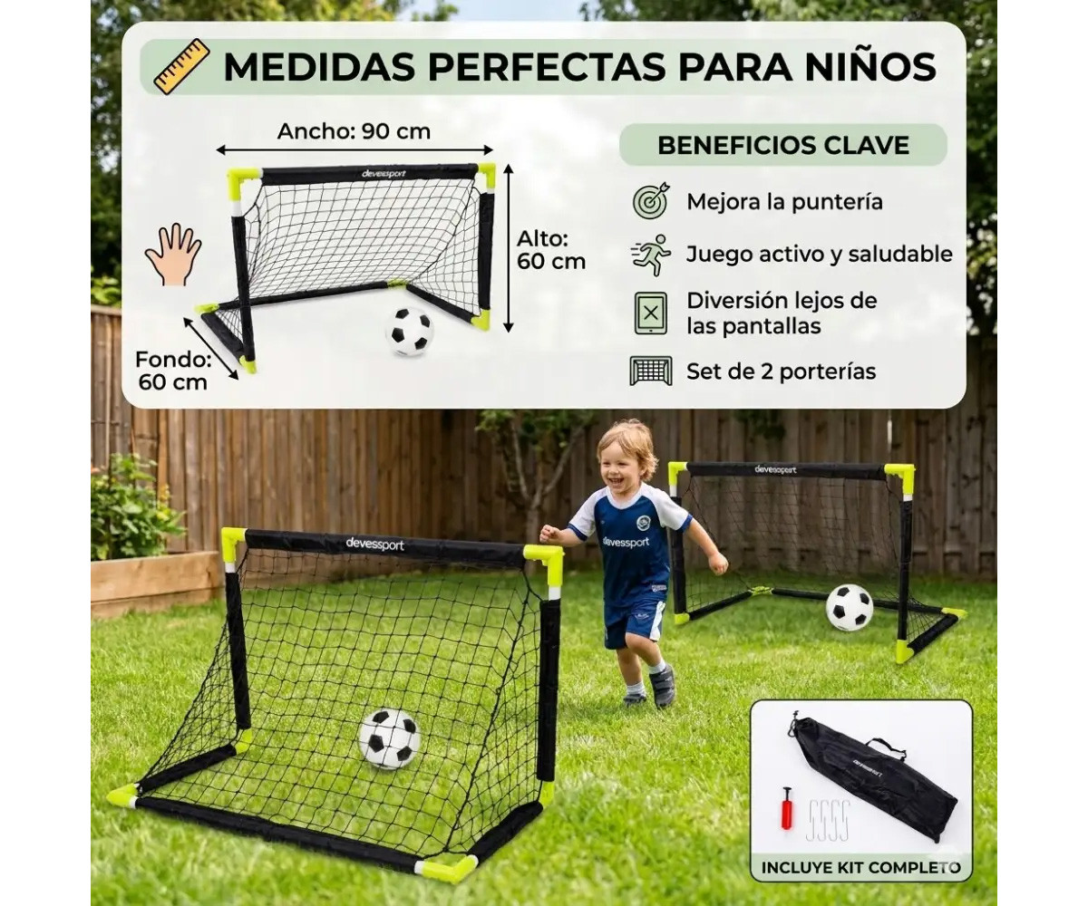 Set di 2 Porte da Calcio Pieghevoli