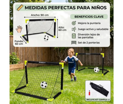 Set di 2 Porte da Calcio Pieghevoli