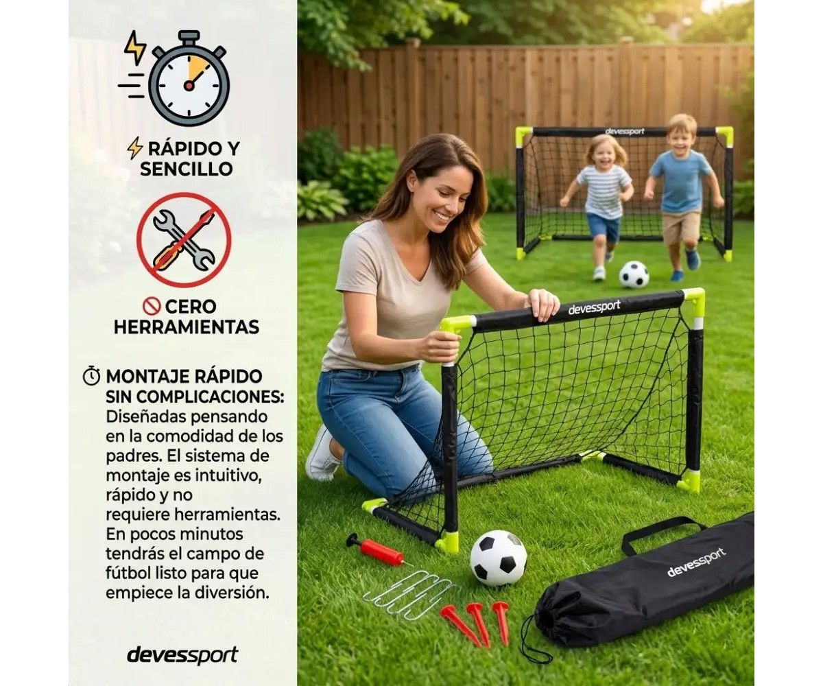 Set di 2 Porte da Calcio Pieghevoli