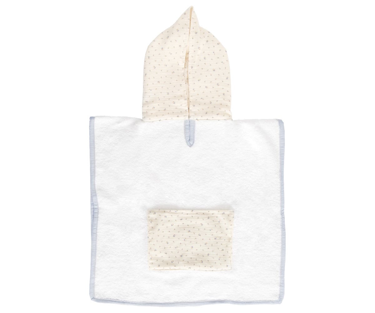 Poncho Flor Azul Personalizable