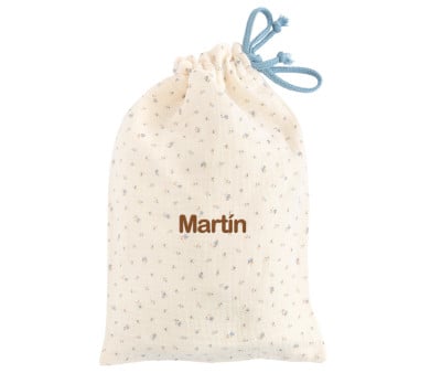 Bolsa Merienda Flor Azul Personalizable
