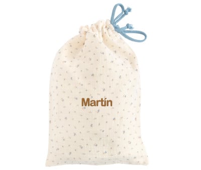 Bolsa Merienda Flor Azul Personalizable