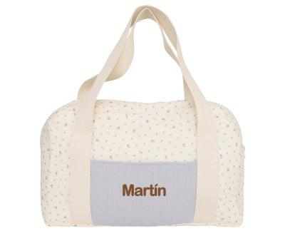 Borsa Sportiva Blue Flowers Personalizzabile
