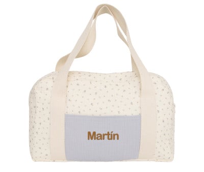 Borsa Sportiva Blue Flowers Personalizzabile