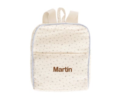 Mochila Flor Azul Personalizable