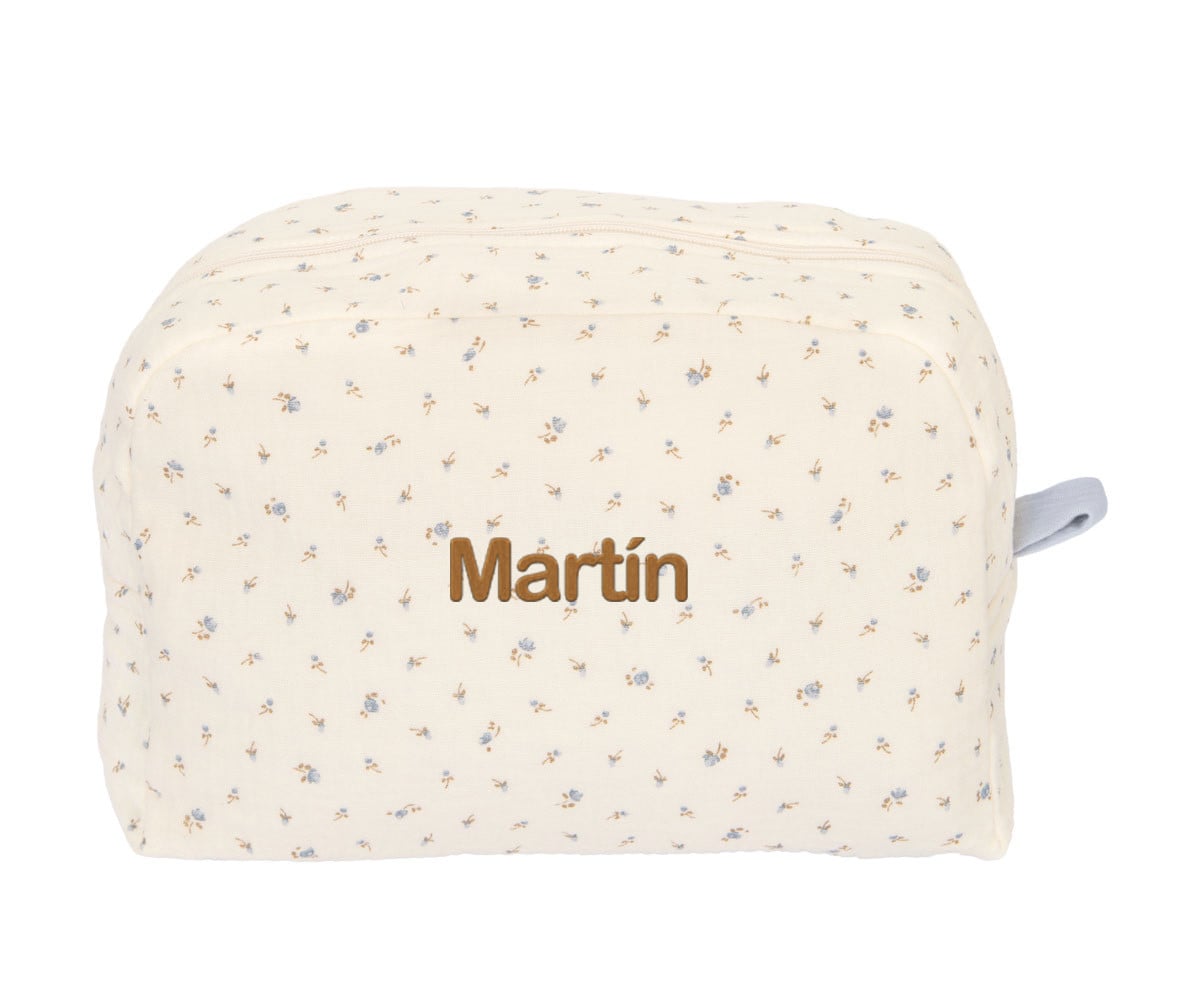 Bolsa de higiene personalizável Flor Azul