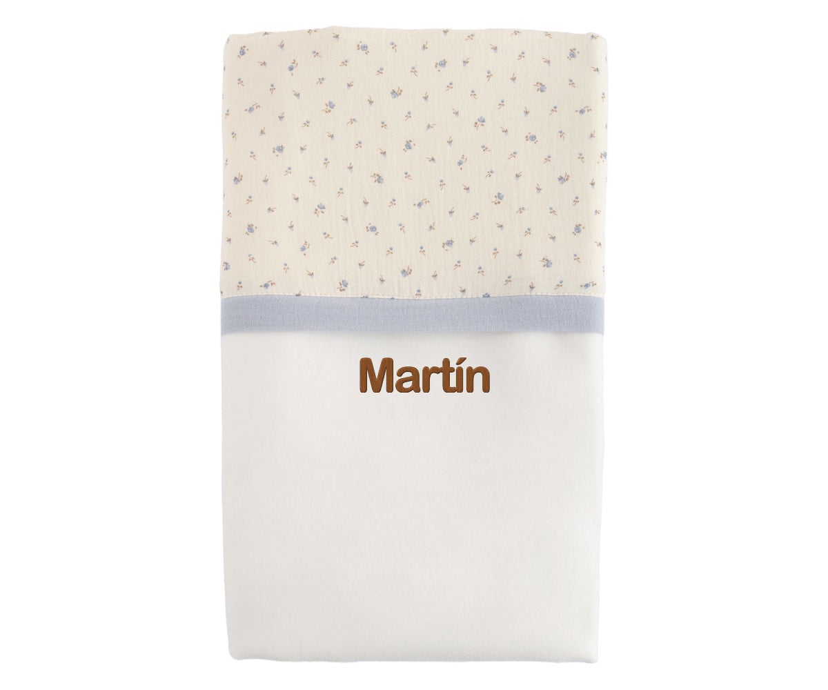 Manta Flor Azul Personalizable