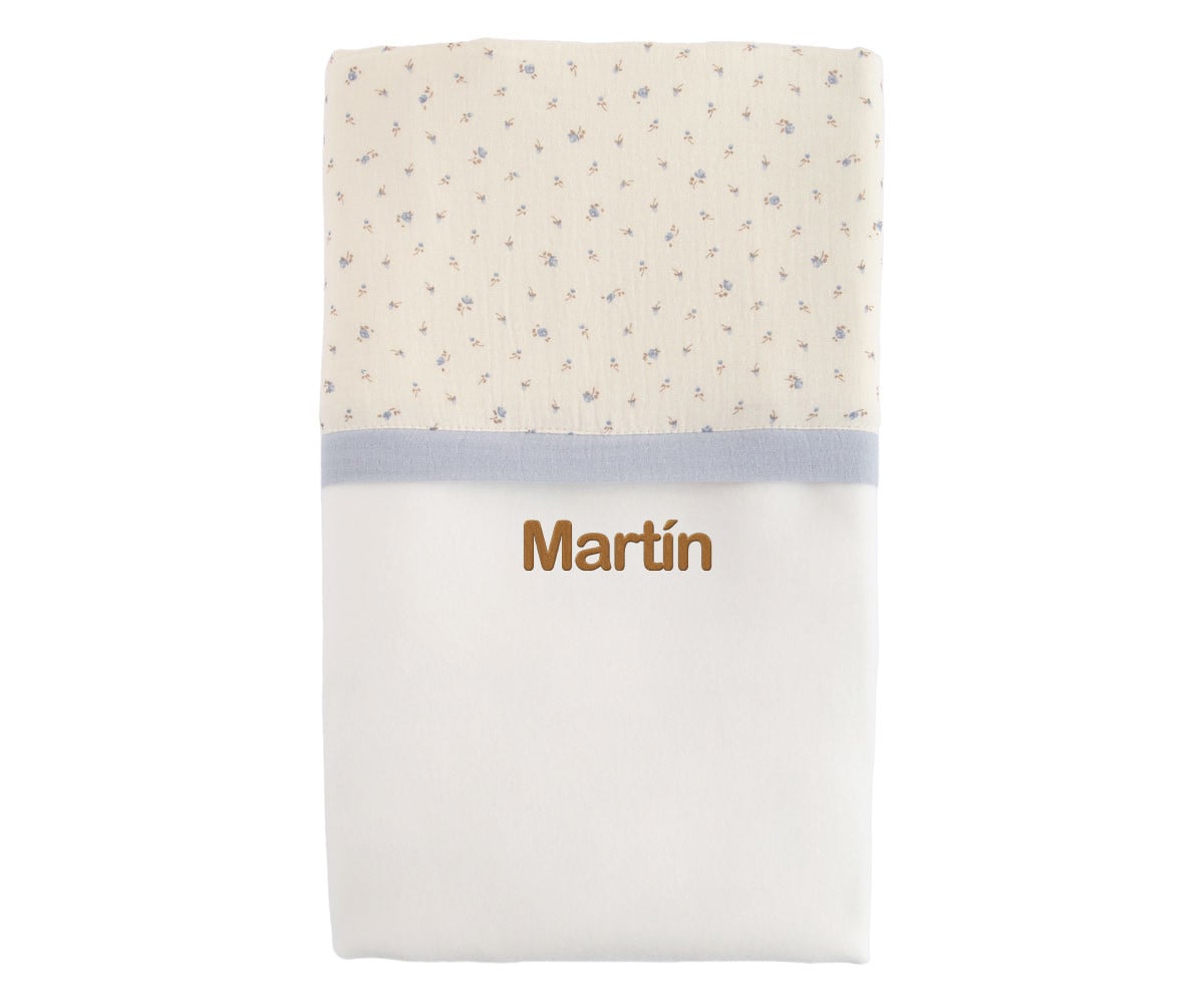 Manta Flor Azul Personalizable