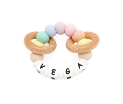 Sonaglio Dentarello Silicone Personalizzato Ecologic Rainbow