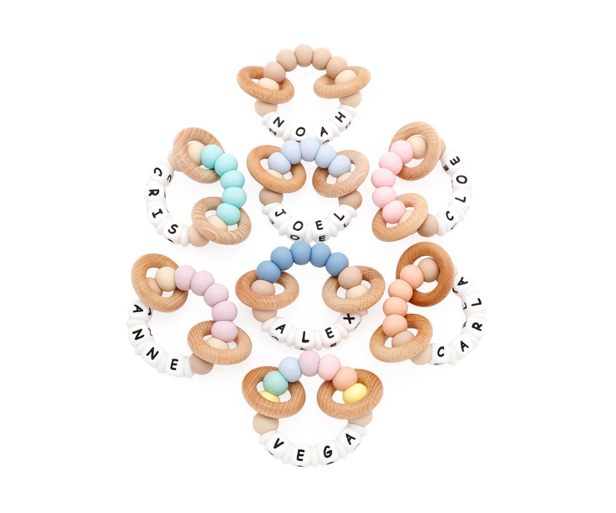 Sonajero Mordedor Silicona Personalizado Ecologic Peachy
