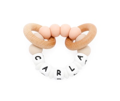 Chocalho Mordedor de silicone personalizado Ecologic Peachy 