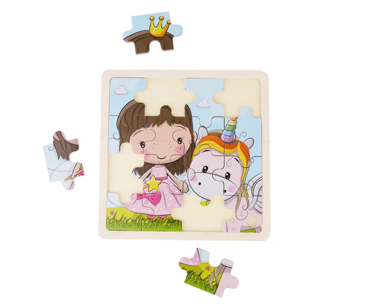 Puzzle quadrato in legno Lillie & Ellie
