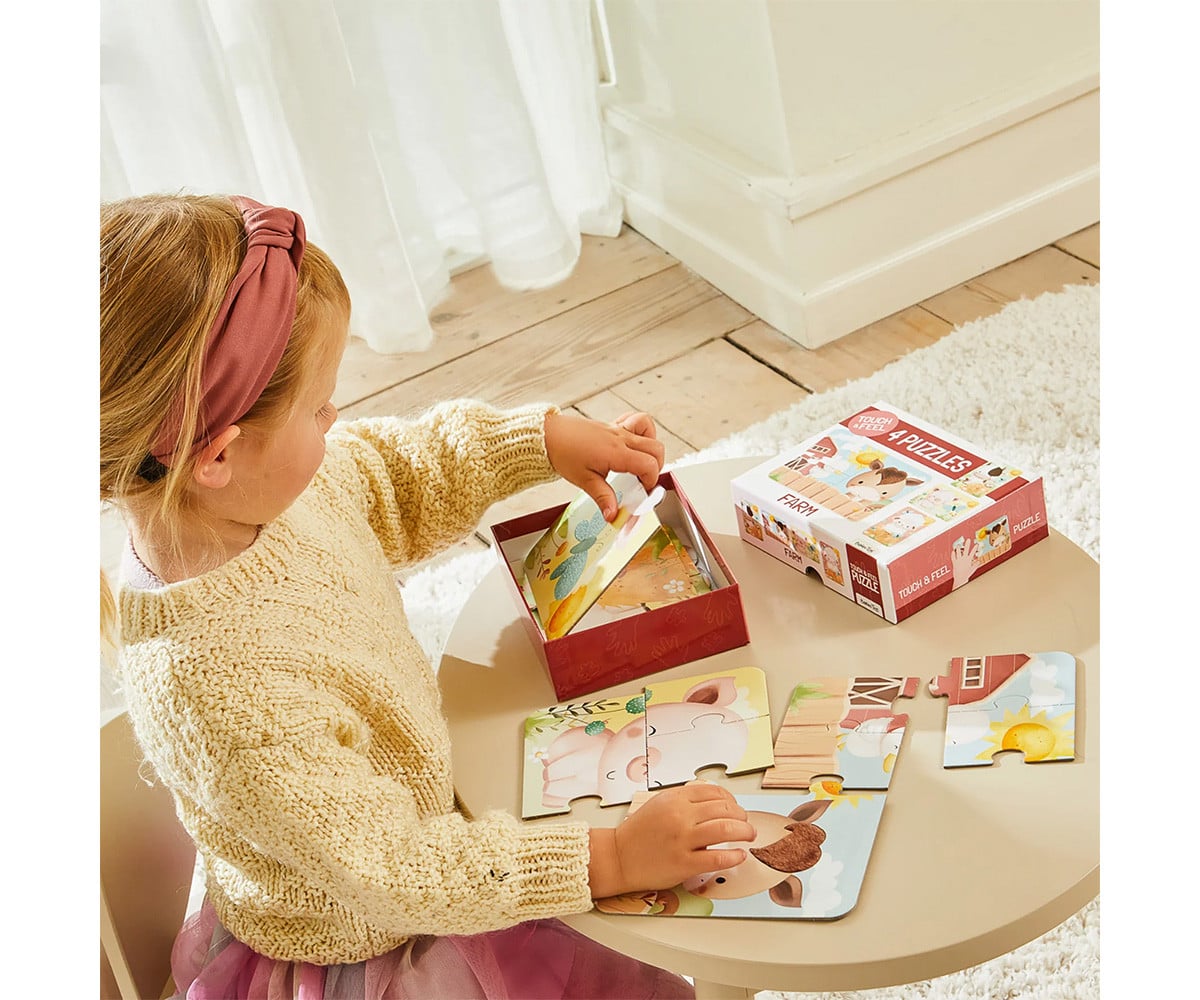 4 Puzzles Touch & Feel Granja