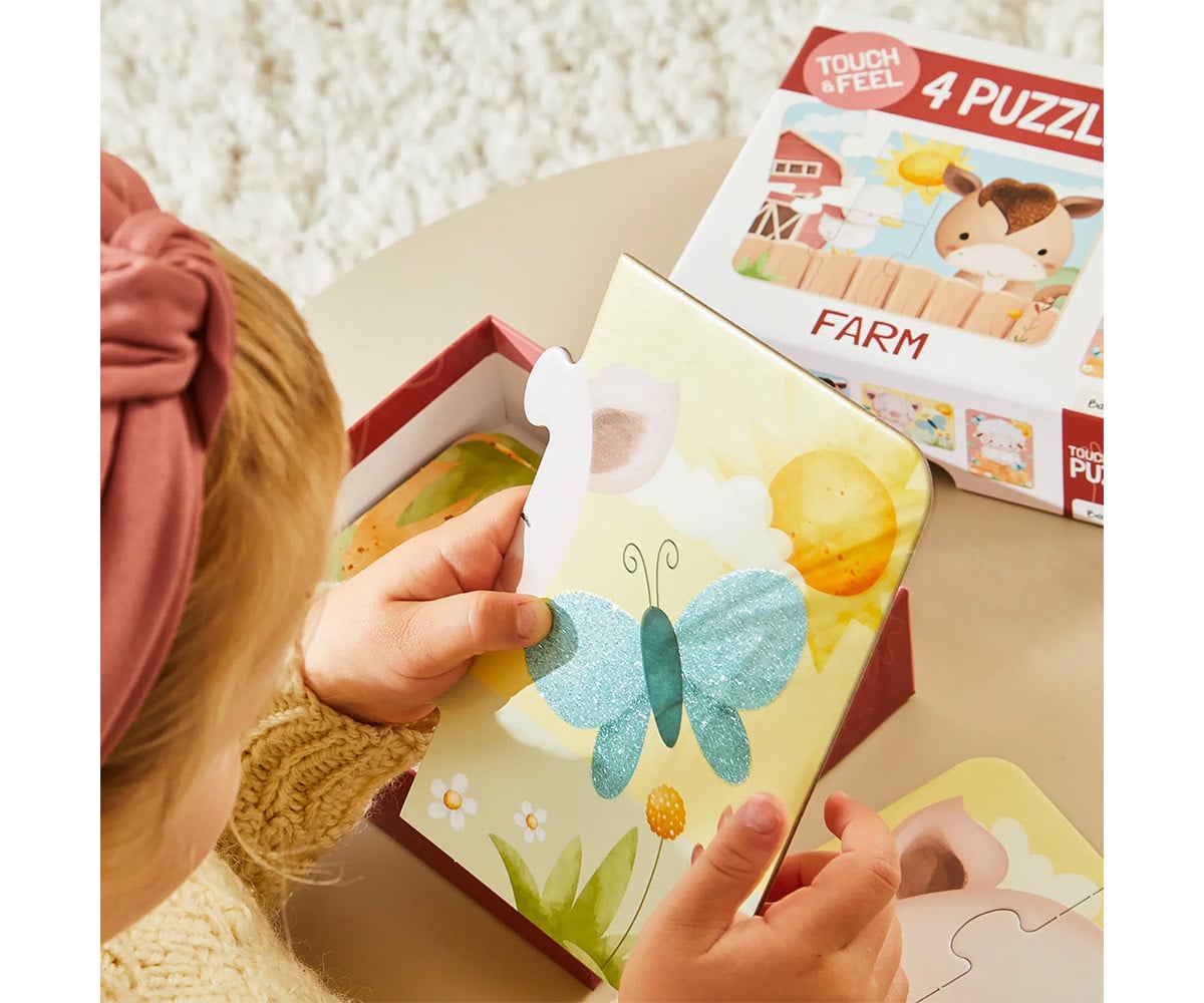 4 Puzzles Touch & Feel Granja
