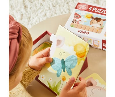 4 Puzzles Touch & Feel Granja