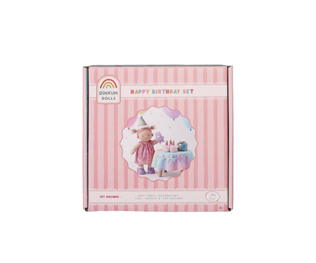 Conjunto Happy Birthday para Muñeco Dinkum