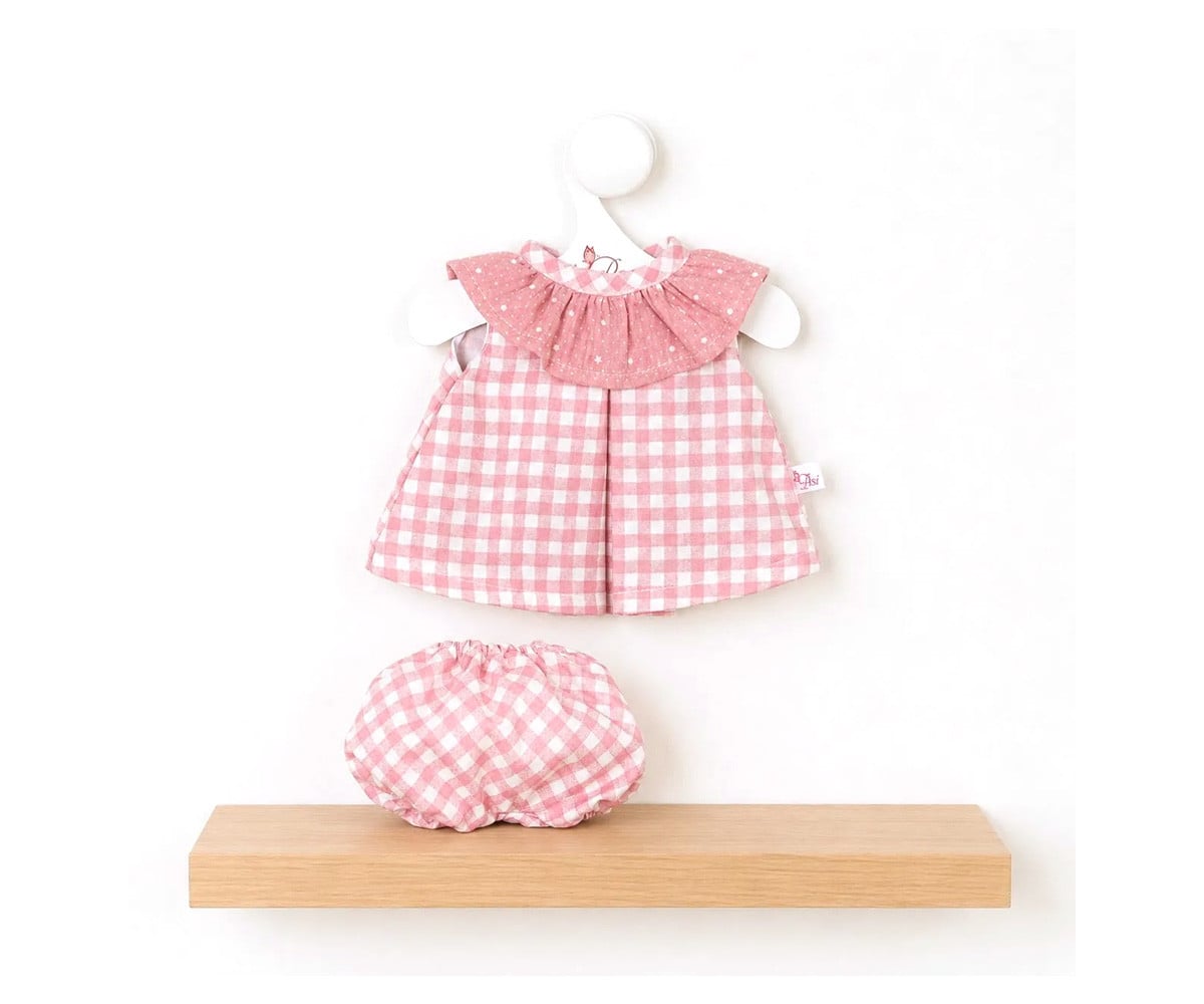 Completo Guille Vichy Rosa per Bambole 36cm