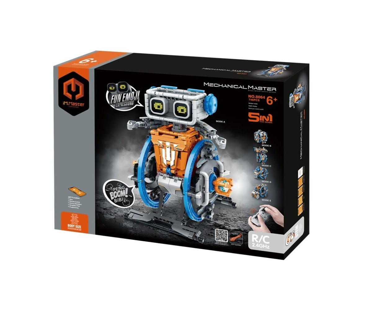 Robot Programmabile Intelligente 5 in 1 Arancio e Blu