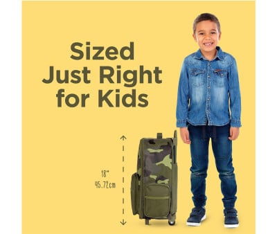 Mala infantil de camuflagem