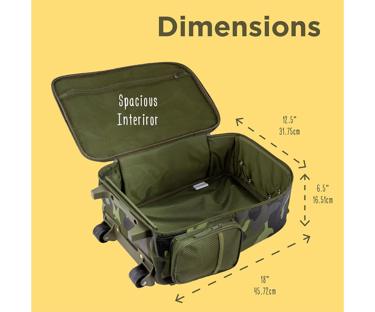 Mala infantil de camuflagem