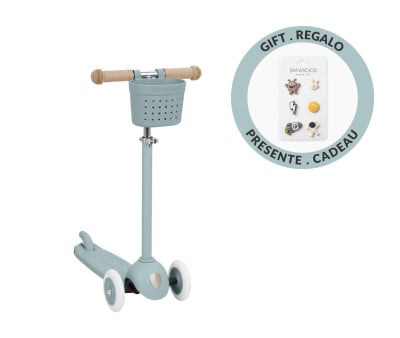 Patinete Banwood Eco + Cesta Pin & Ride Teal y Pines Espacio