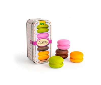 Macarons en Lata de Madera