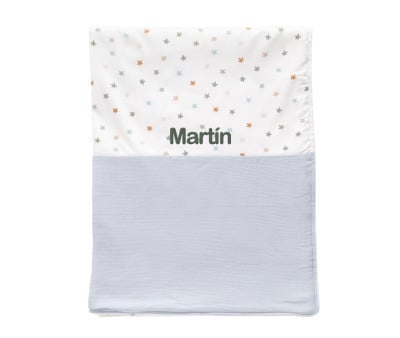 Coperta Vellutata Little Stars Blue Personalizzabile