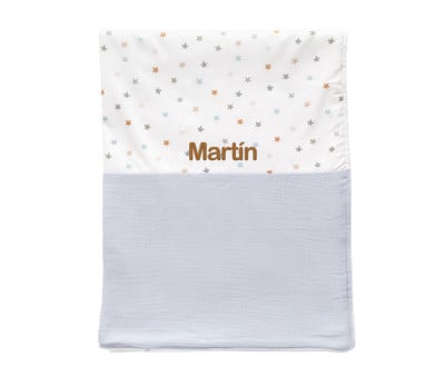 Coperta Vellutata Little Stars Blue Personalizzabile