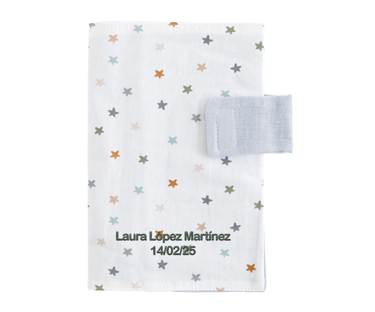 Portadocumenti Little Stars Blue Personalizzabile