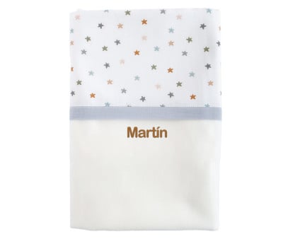 Manta Coralina Little Stars Blue Personalizable