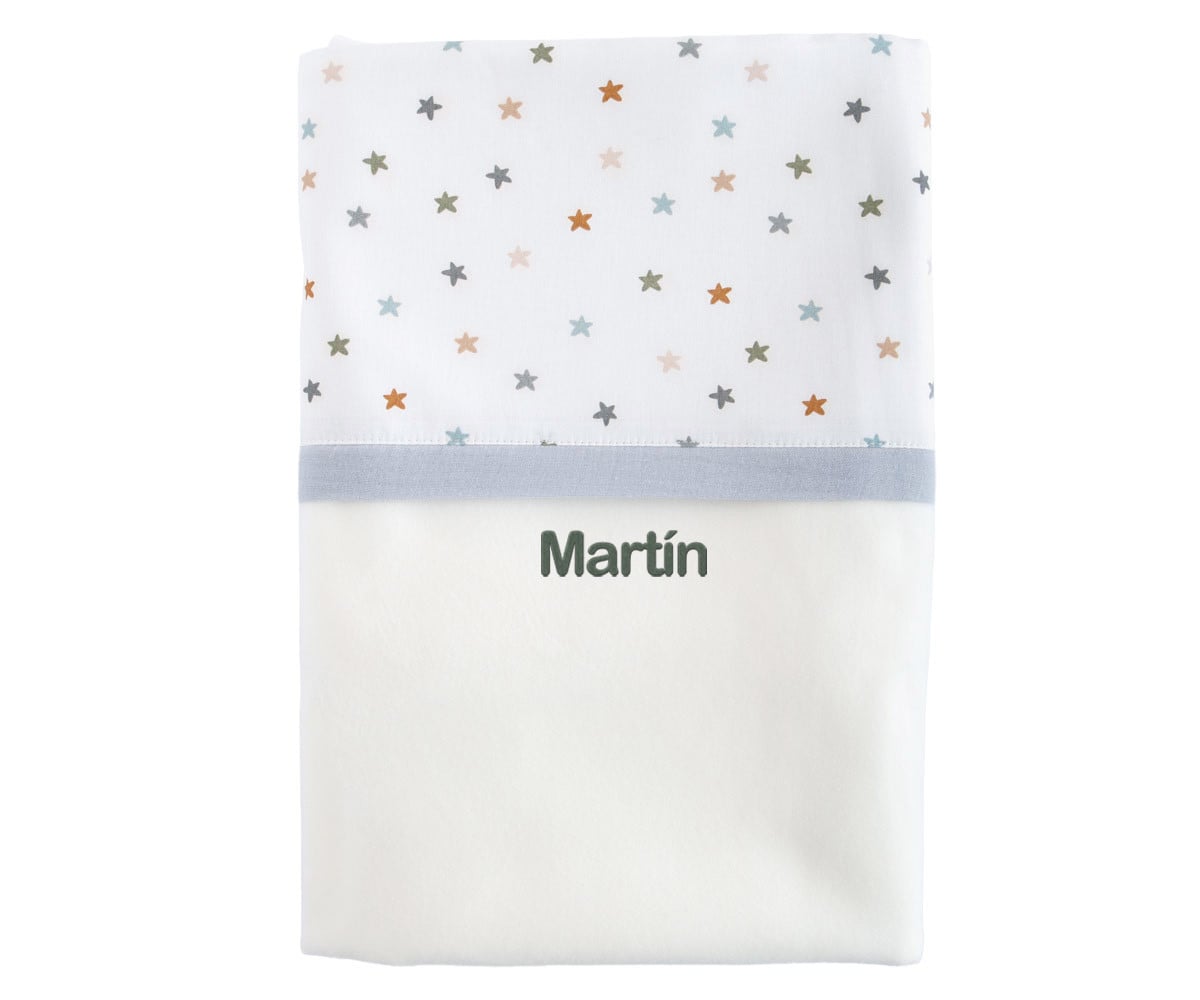 Manta Coralina Little Stars Blue Personalizable
